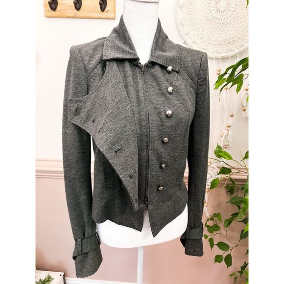Robert Rodriguez Gray Admiral Military Jacket NWOT Size 6 - Picture 2 of 7